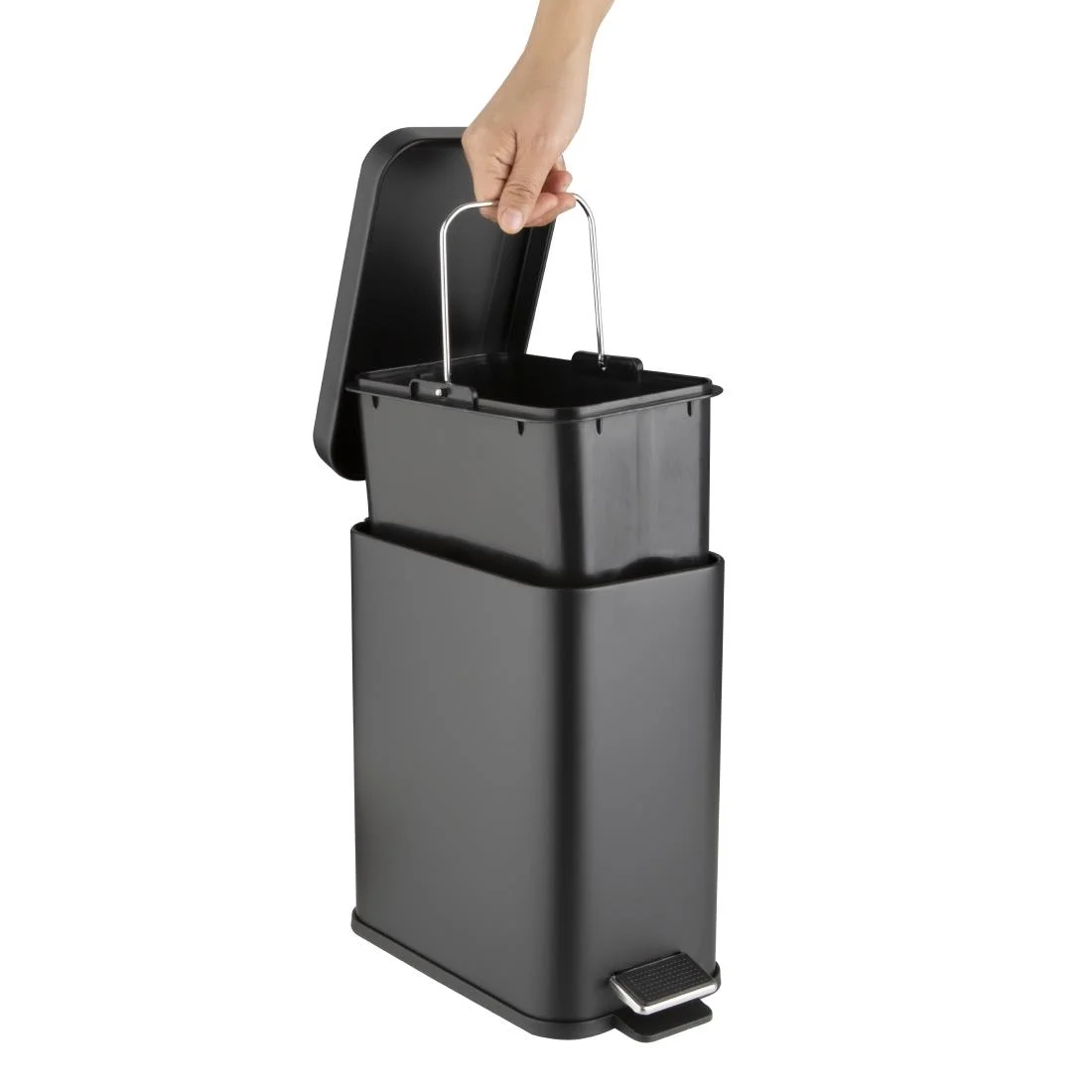 Jantex Slim Pedal Bin Black 5Ltr - Image 2