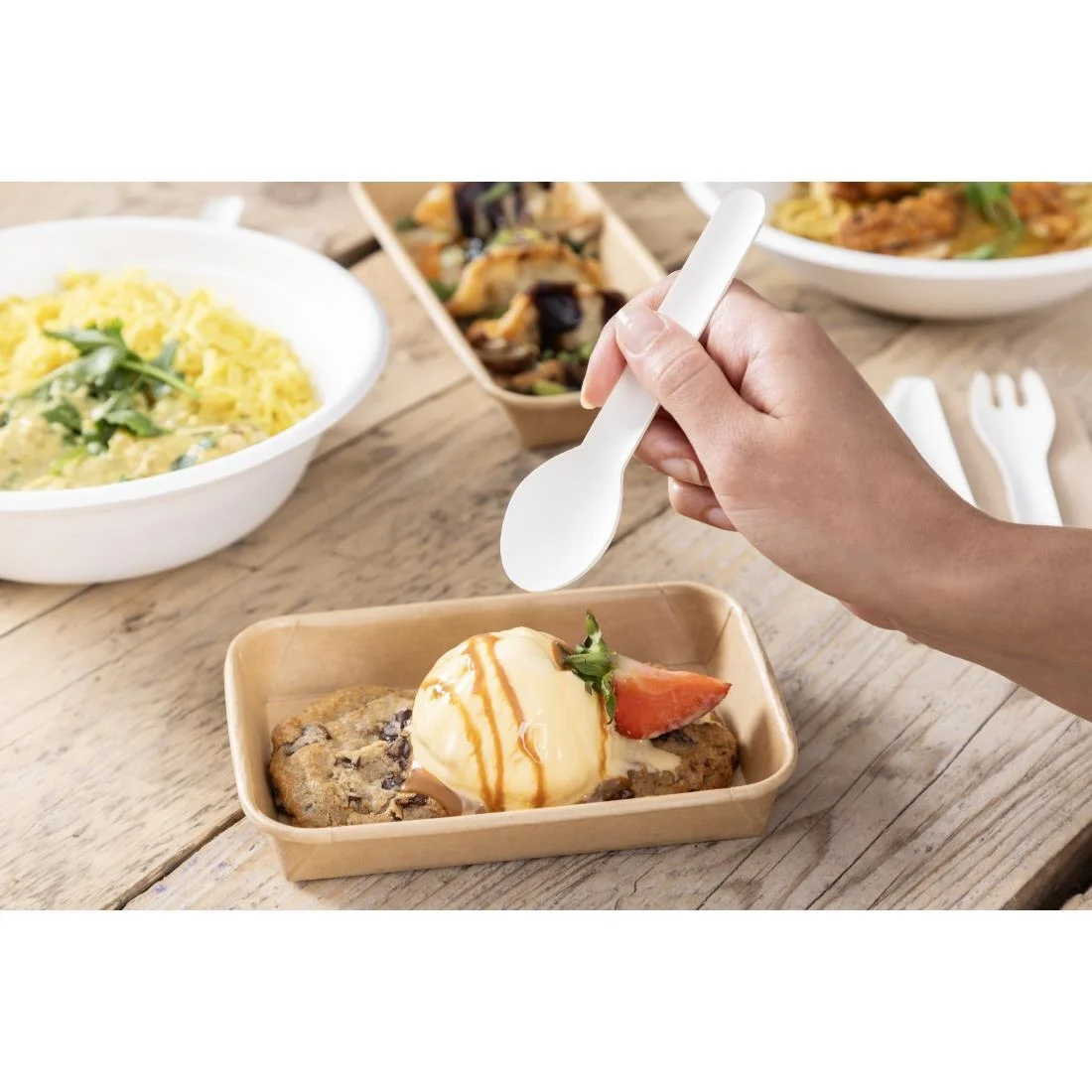 Fiesta Compostable Paper Teaspoons 132mm (100 Pack) - Image 7