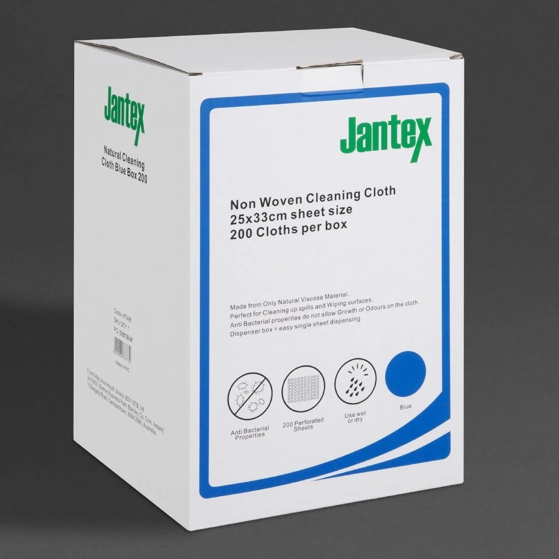 Jantex Green Compostable Cleaning Cloth Blue (200 Pack) - Image 3