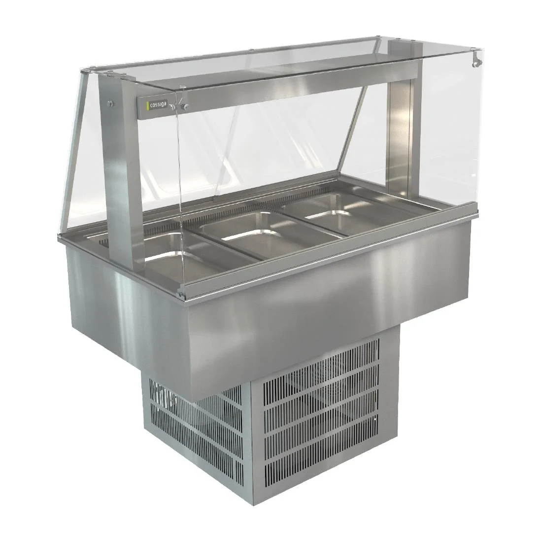 Cossiga Linear Series Drop-in Refrigerated Well w/Full Square Glass Gantry