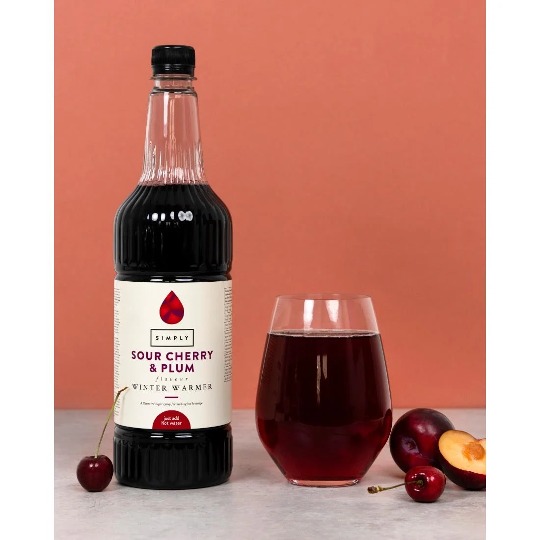 Simply Winter Warmer Sour Cherry & Plum Syrup 1Ltr - Image 3