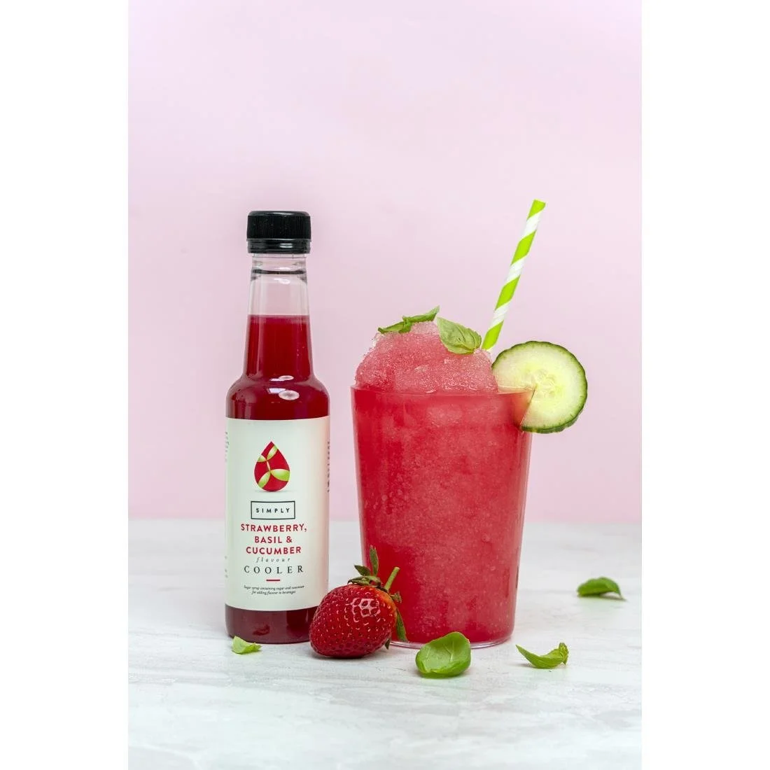 Simply Strawberry, Basil & Cucumber Cooler Syrup 1Ltr - Image 2