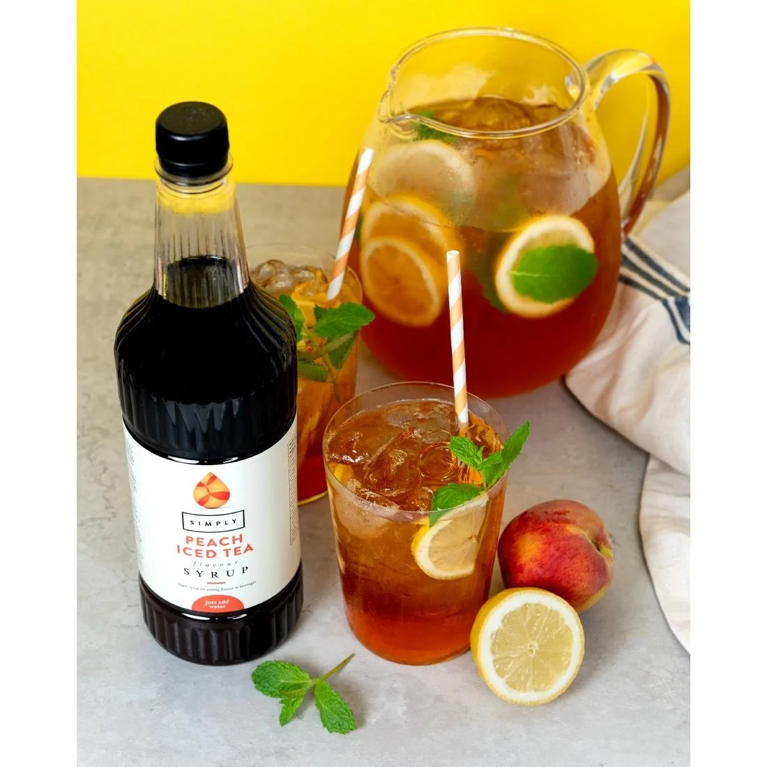Simply Peach Iced Tea Syrup 1Ltr - Image 3