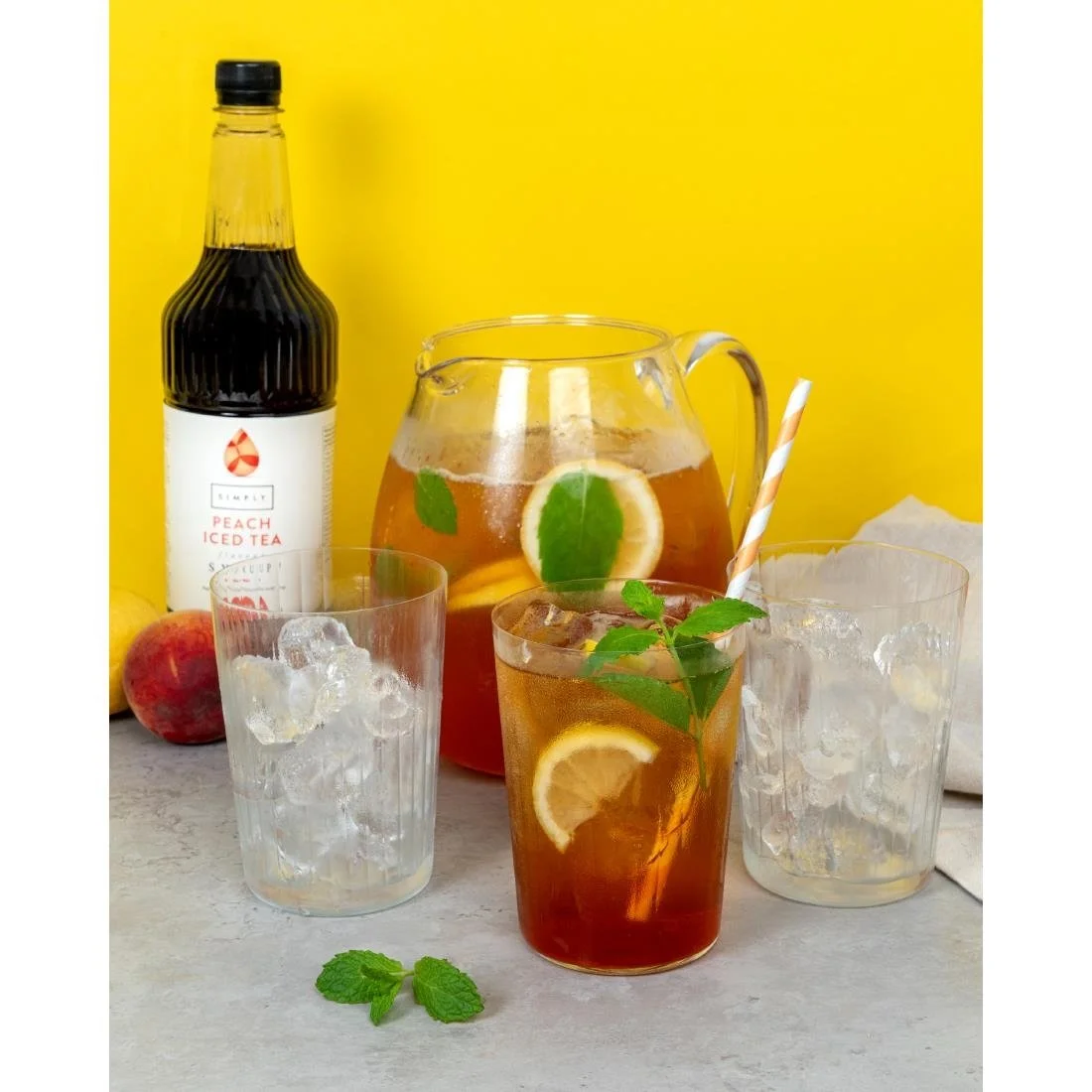 Simply Peach Iced Tea Syrup 1Ltr - Image 2