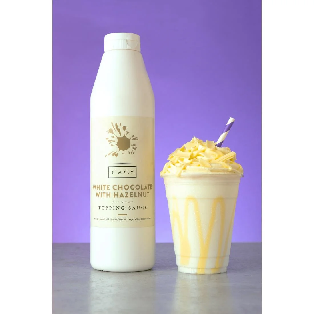 Simply White Chocolate Topping Sauce with Hazelnut Flavouring 1kg - Image 3