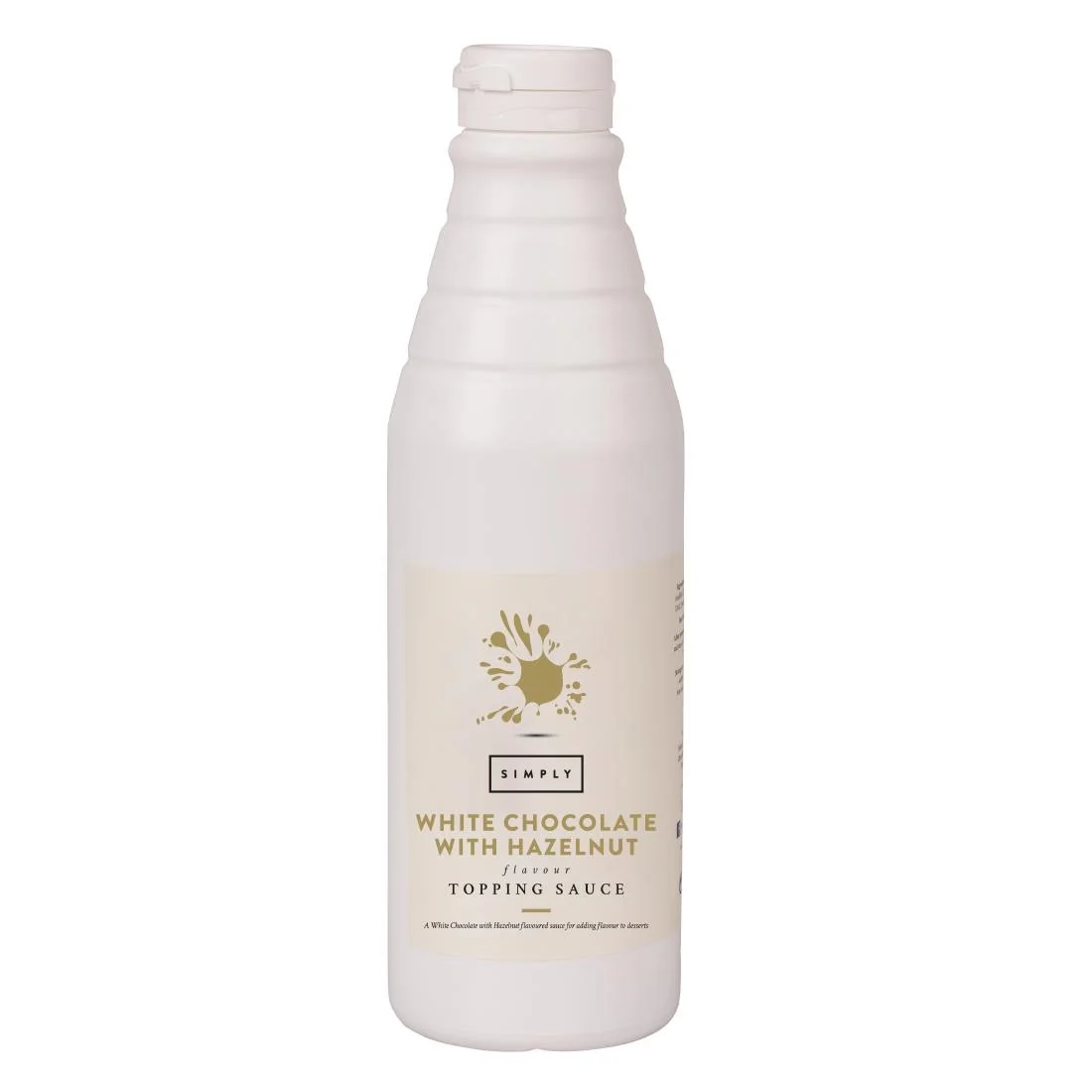 Simply White Chocolate Topping Sauce with Hazelnut Flavouring 1kg