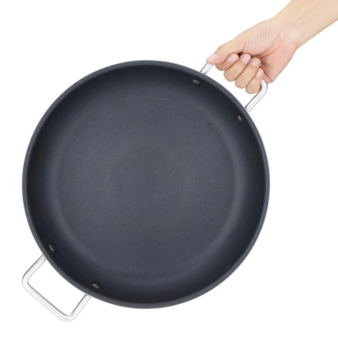 Vogue Aluminium Non-stick Teflon Platinum Plus Paella Pan 35cm - Image 4