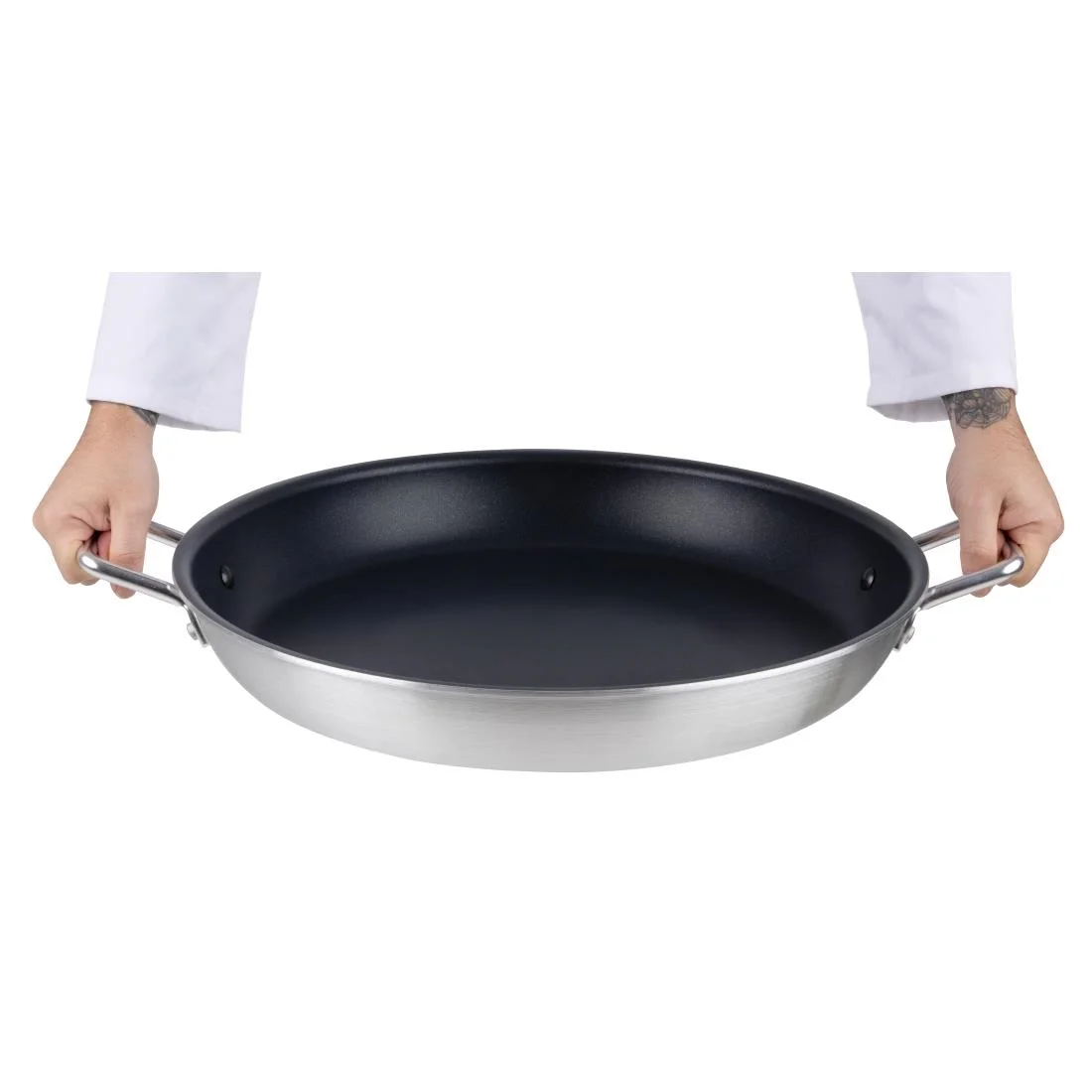 Vogue Non Stick Teflon Aluminium Paella Pan 450mm - Image 6