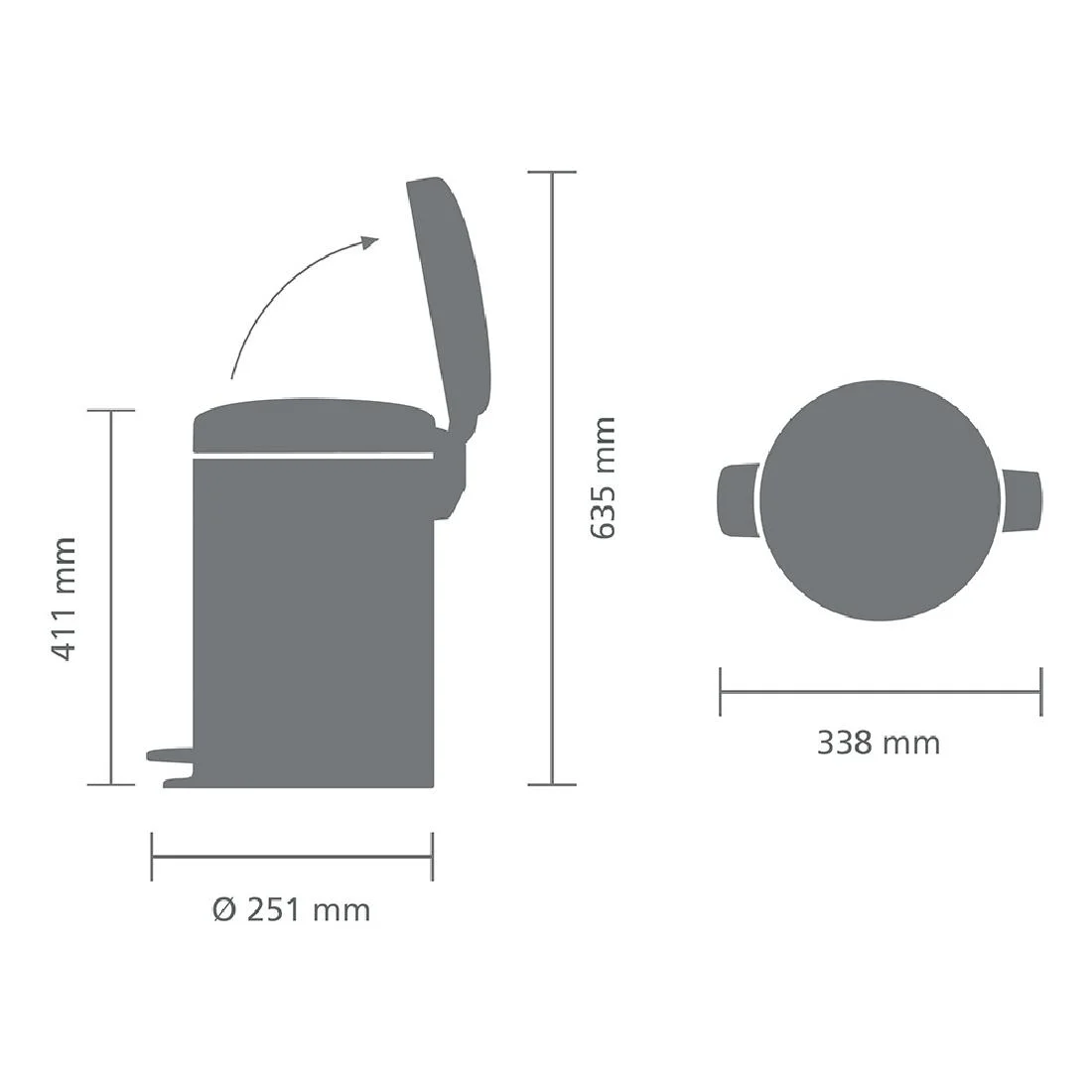 Brabantia NewIcon Pedal Bin Bucket Brilliant Steel 12Ltr - Image 4