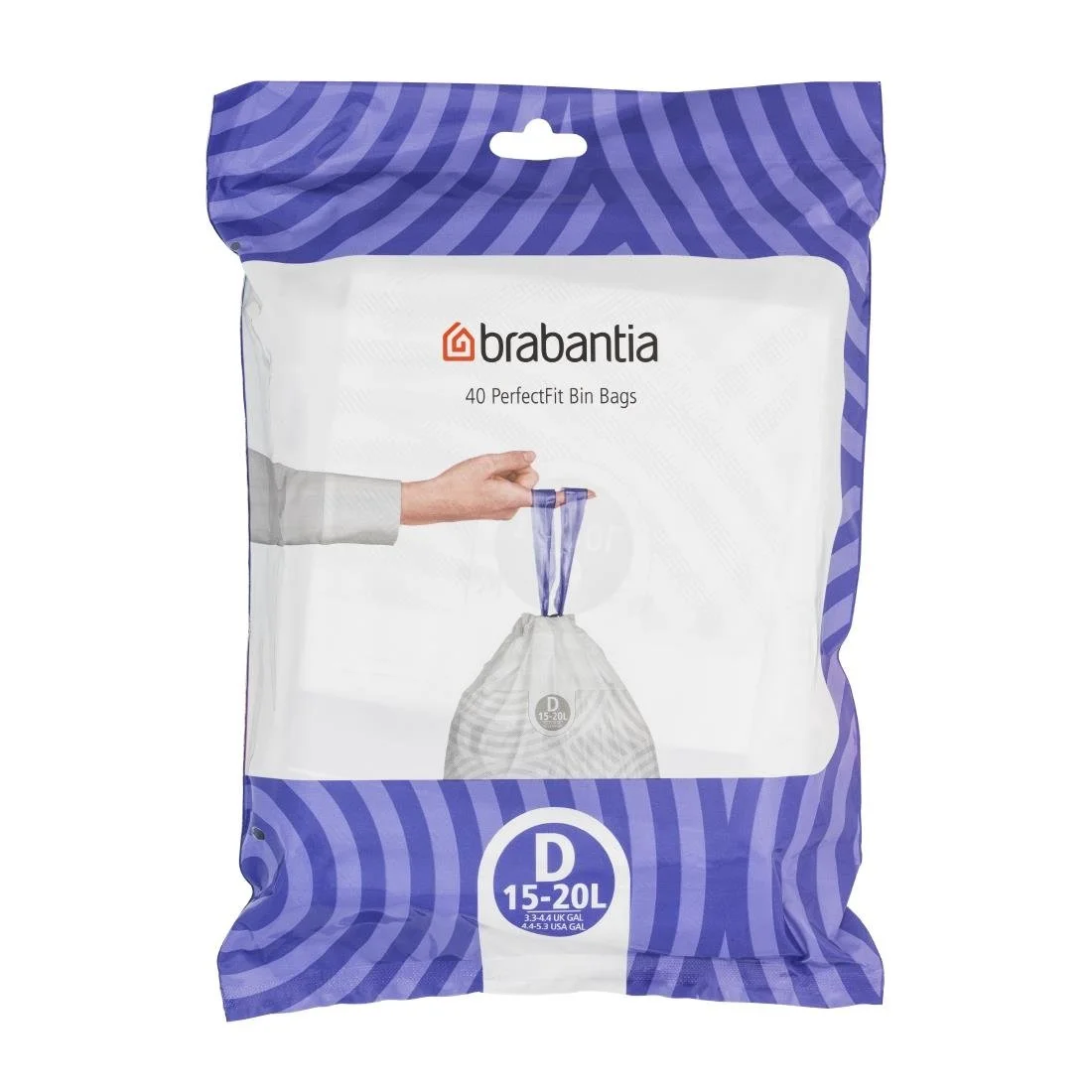 Brabantia PerfectFit Bin Bags, Code D, 15-20Ltr (40 Pack) - Image 2