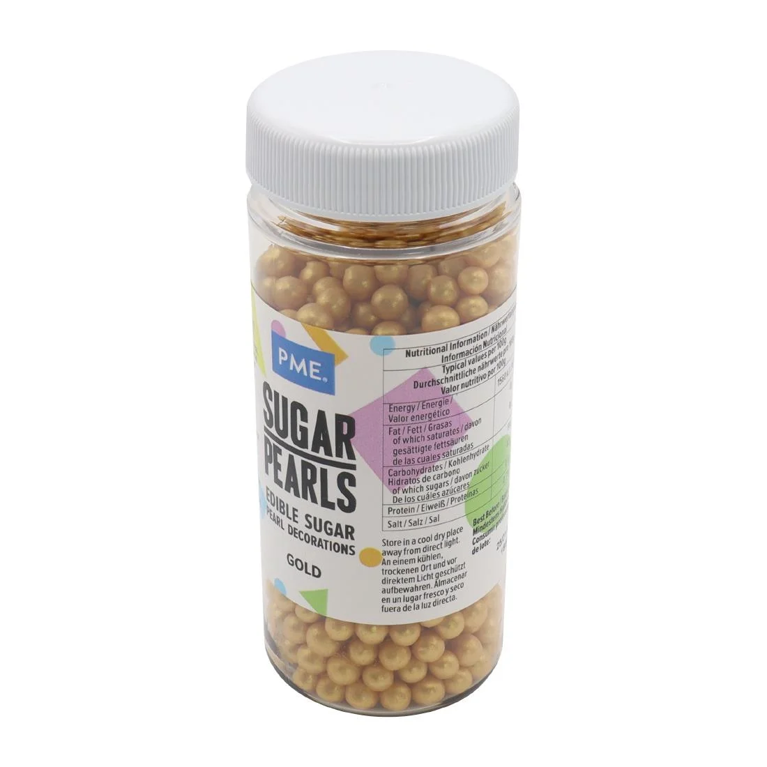 PME Sugar Pearls 60g - Gold - Image 3