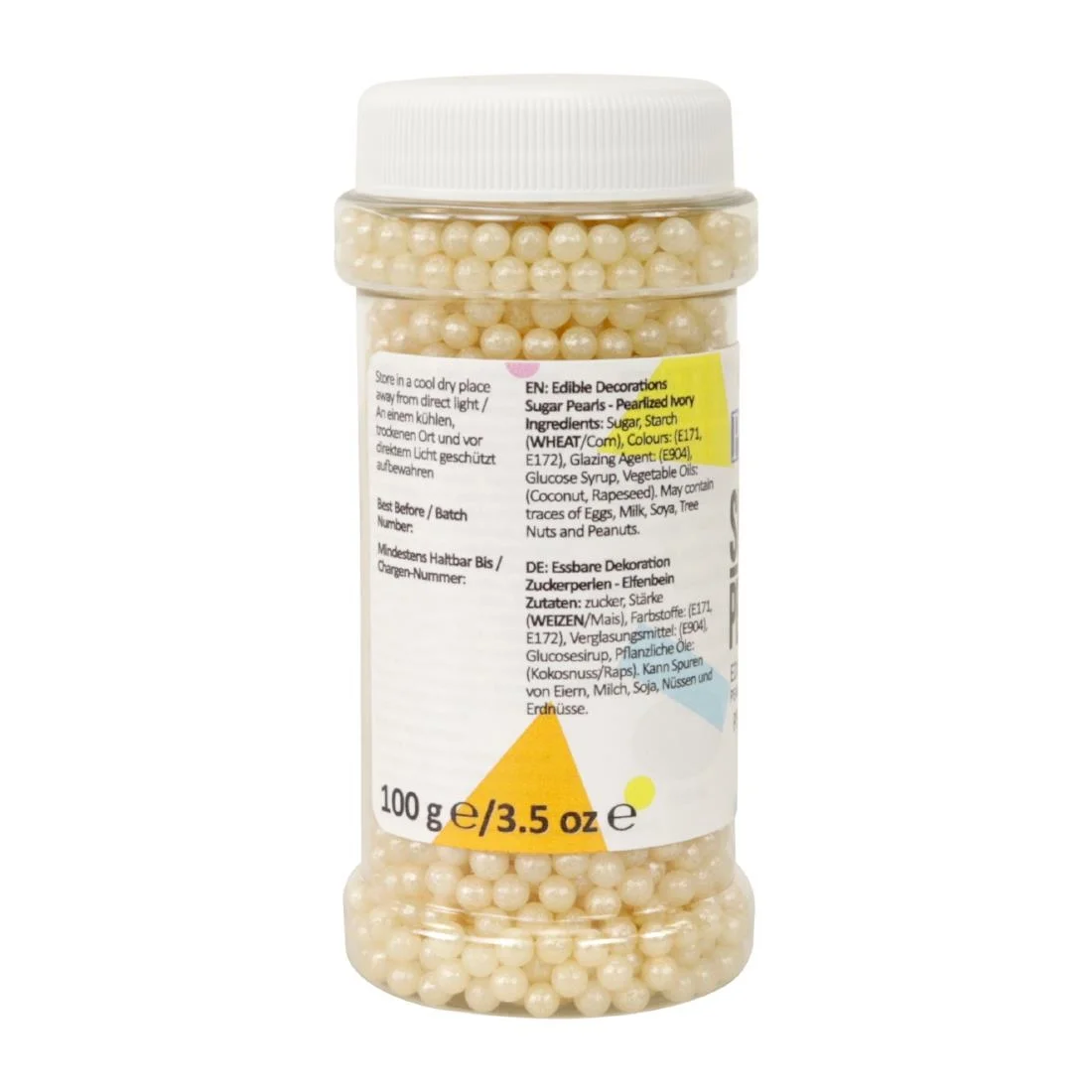 PME Sugar Pearls 100g - Pearlised Ivory - Image 4