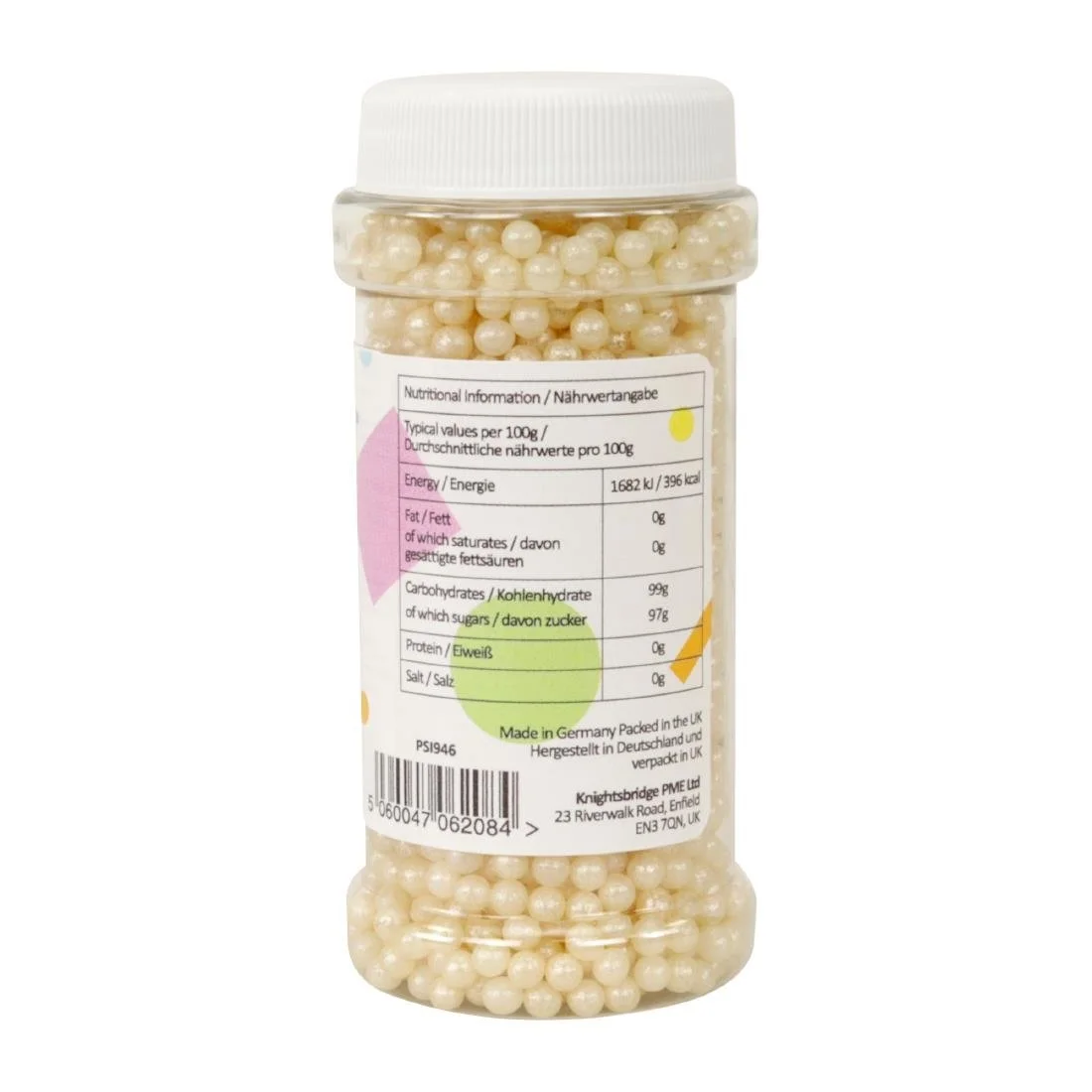 PME Sugar Pearls 100g - Pearlised Ivory - Image 2