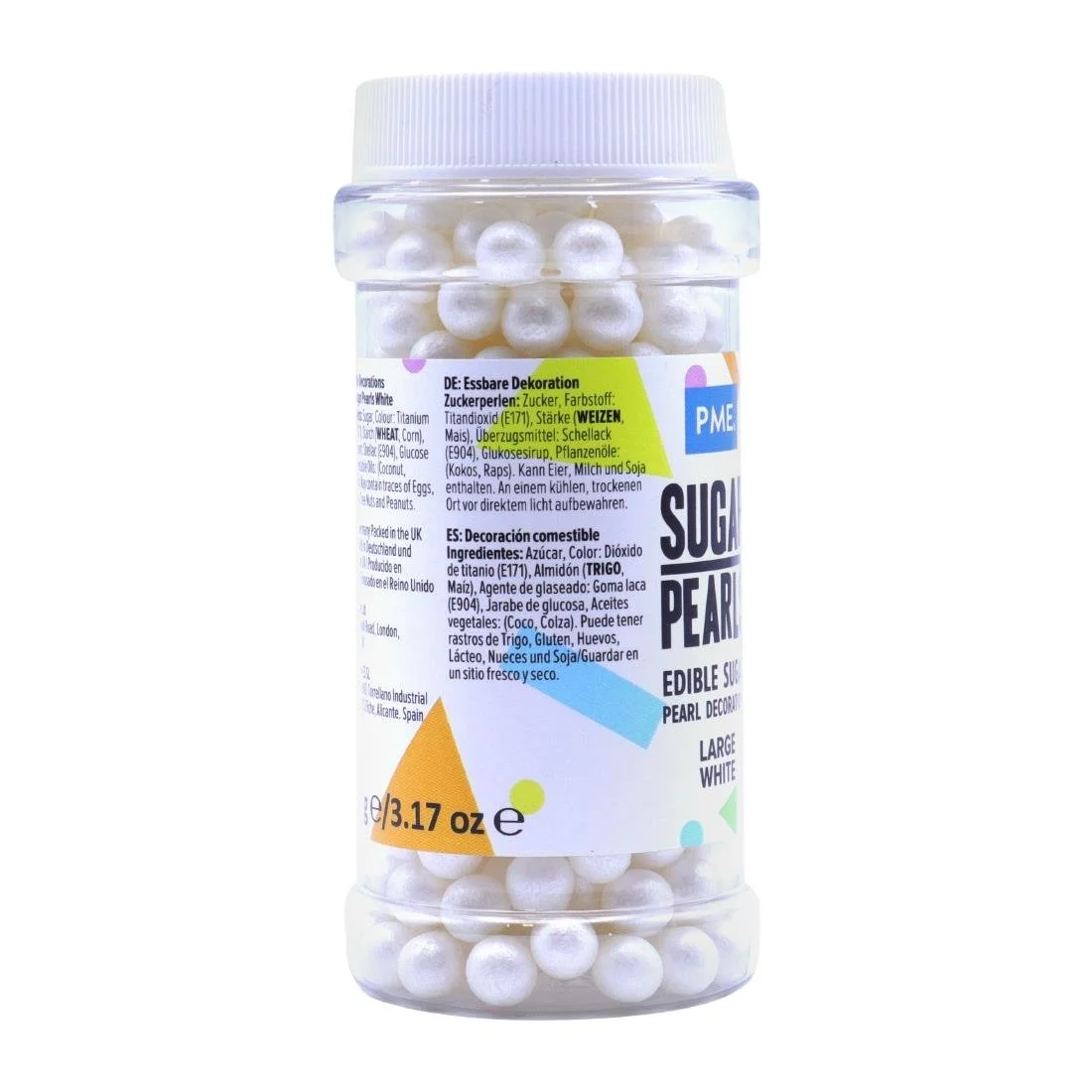 PME Large Sugar Pearls 90g - White - Image 4