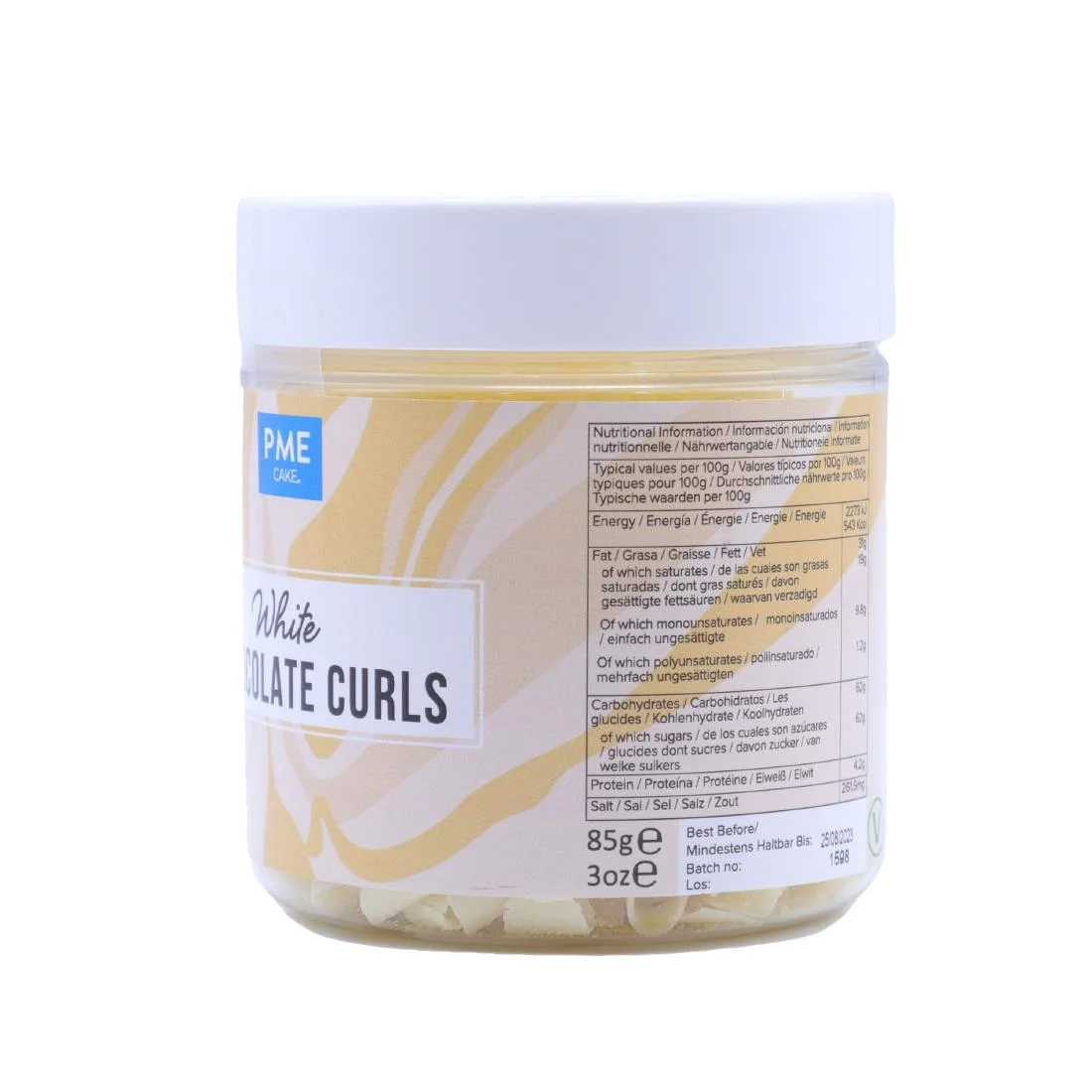 PME Chocolate Curls White Chocolate 85g - Image 4
