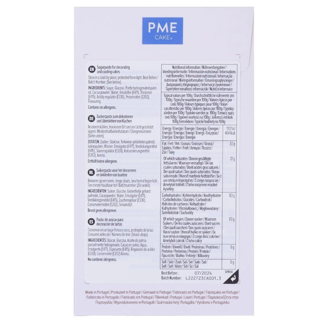 PME Sugar Paste Fondant Brown 250g - Image 2