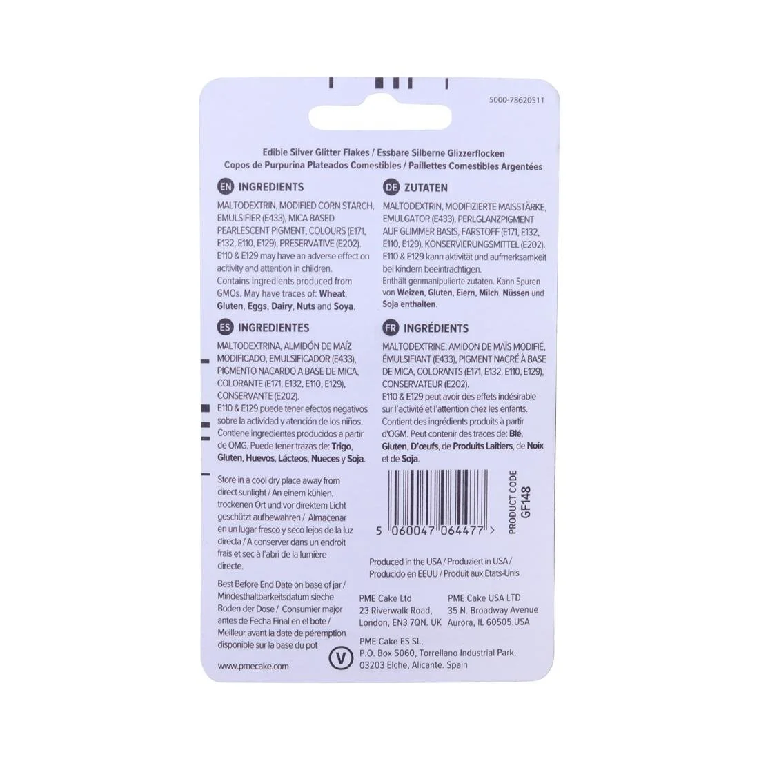 PME Glitter Flakes 7.1g - Silver - Image 2