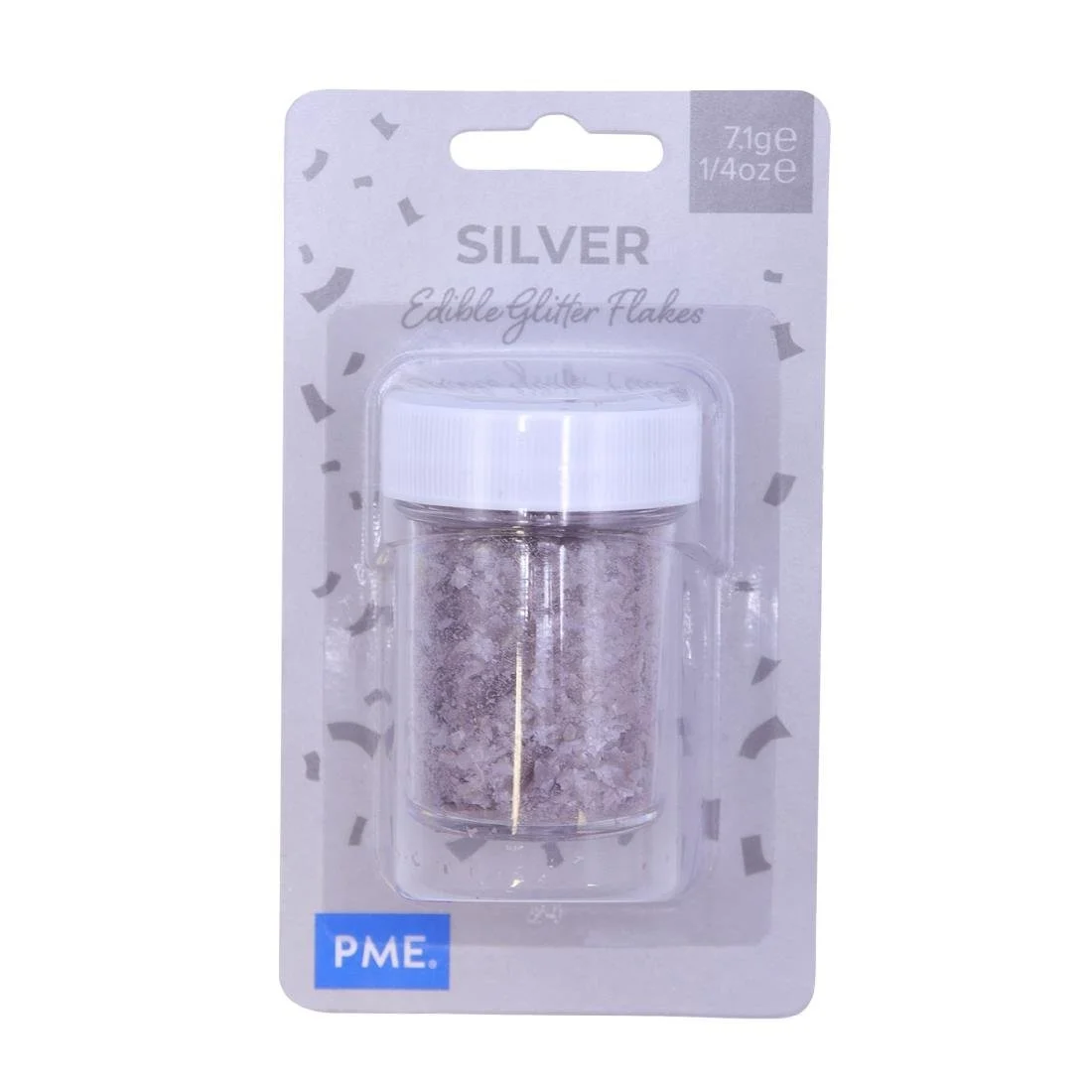 PME Glitter Flakes 7.1g - Silver - Image 1
