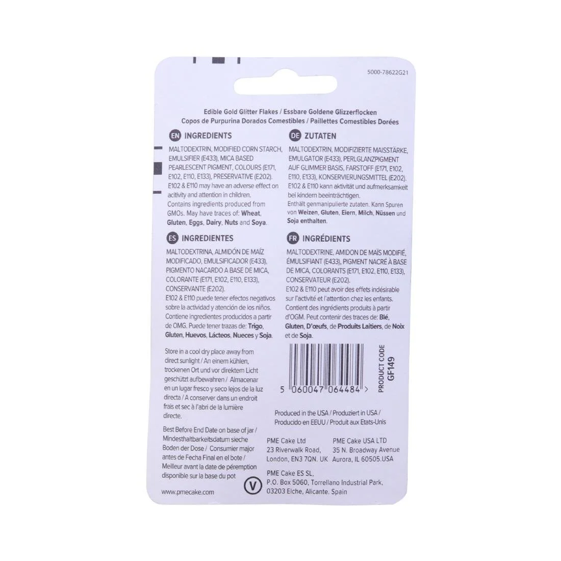 PME Glitter Flakes 7.1g - Gold - Image 2