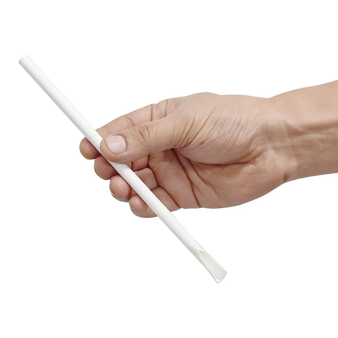 Fiesta Compostable Paper Spoon Straw White 210x8mm (250 Pack) - Image 3