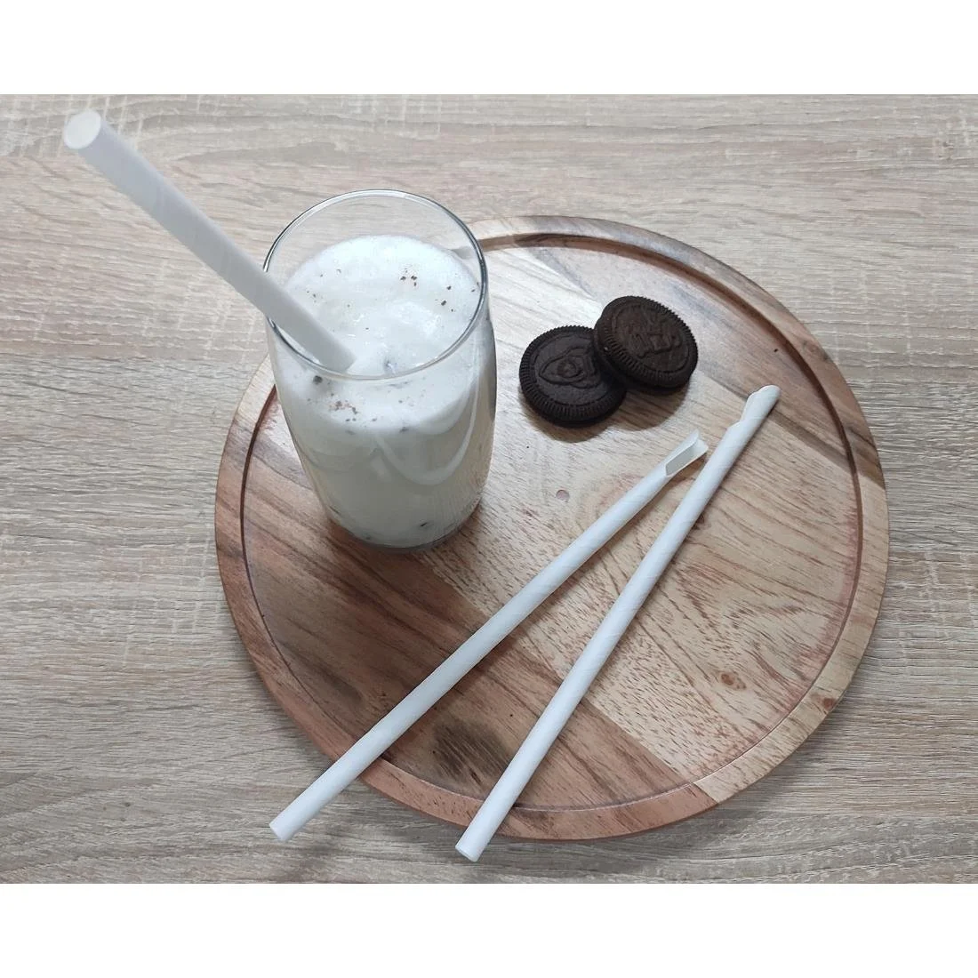 Fiesta Compostable Paper Spoon Straw White 210x8mm (250 Pack) - Image 4