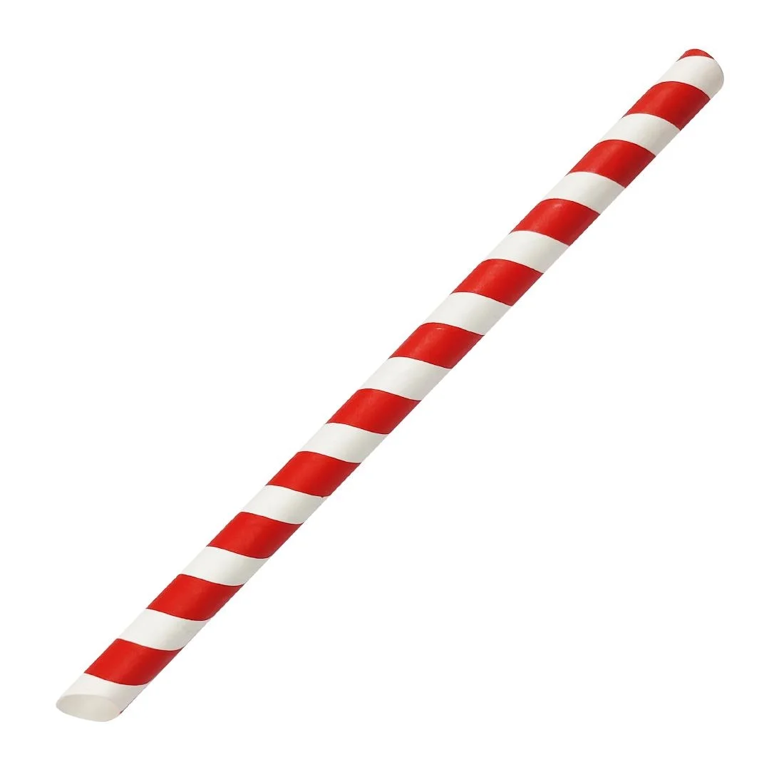 Fiesta Compostable Bubble Tea Straw Red & White 12x210mm (150 Pack) - Image 1