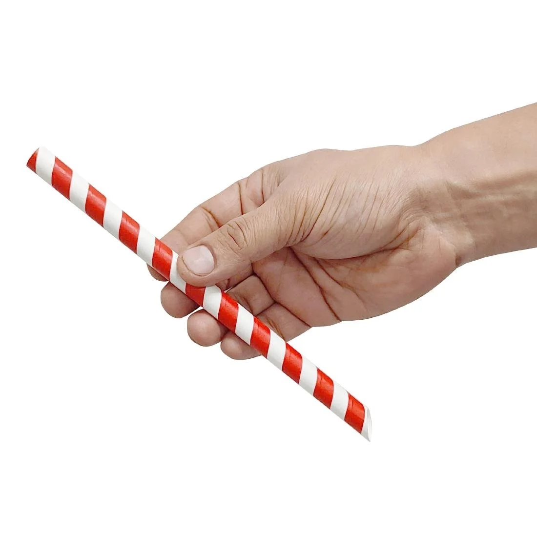 Fiesta Compostable Bubble Tea Straw Red & White 12x210mm (150 Pack) - Image 3