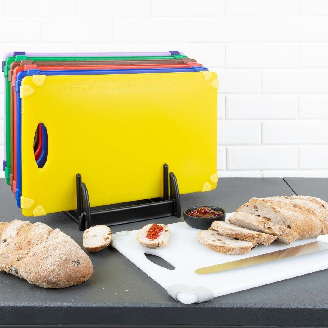 Hygiplas Antibacterial 7-Piece Chopping Board Set 458x306x12mm - Image 2