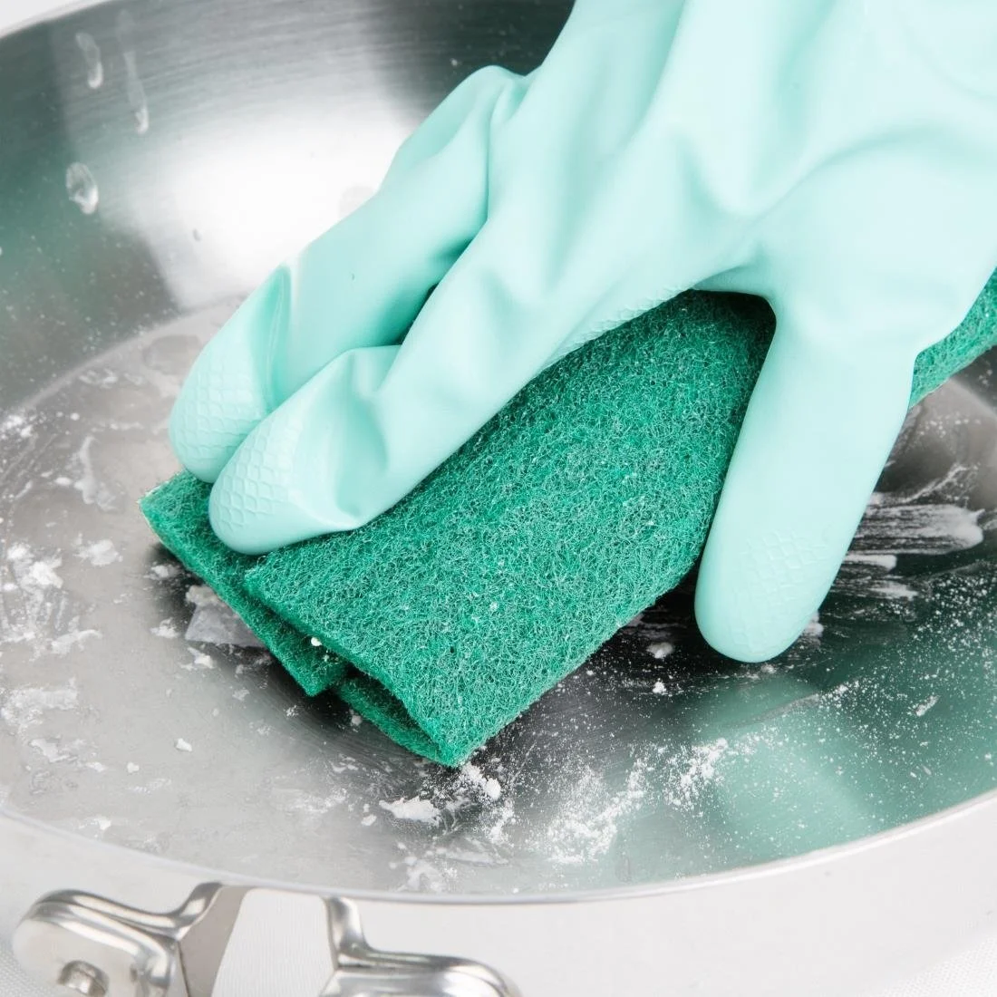 Jantex Green 100% Recycled Scouring Pads 9x6" (10 Pack) - Image 5