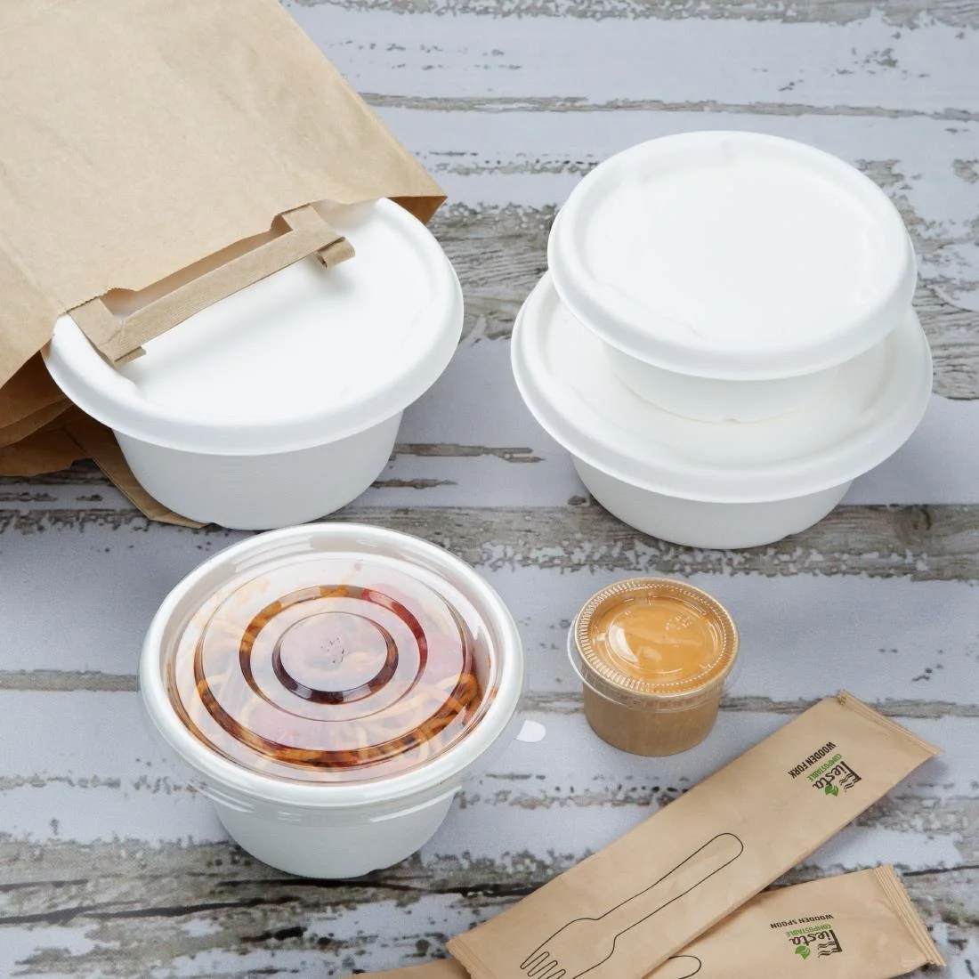 Fiesta Compostable Bagasse Bowl Bases (50 Pack) - Image 6
