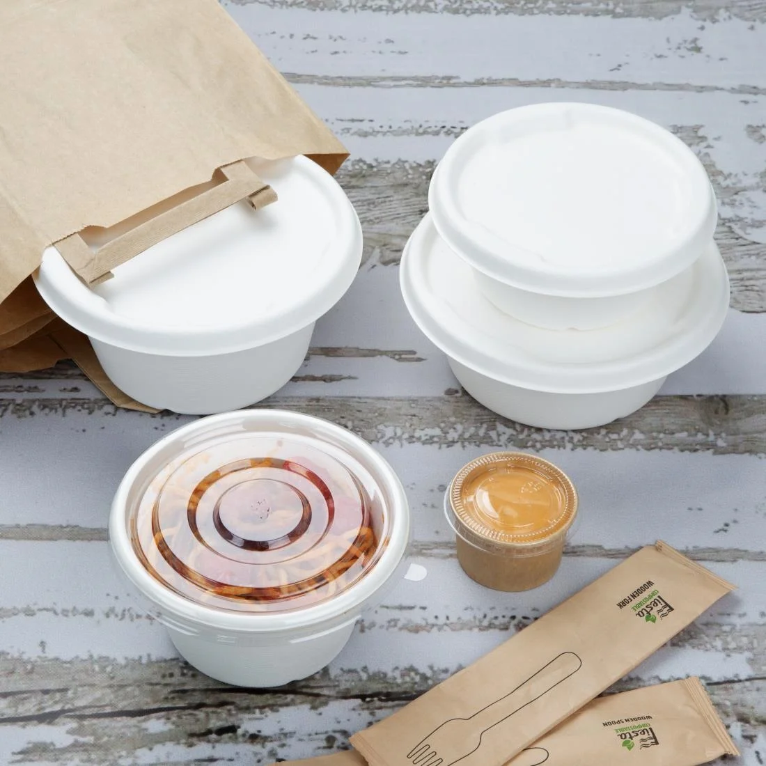 Fiesta Compostable Bagasse Lids for Bowl Bases (50 Pack) - Image 5