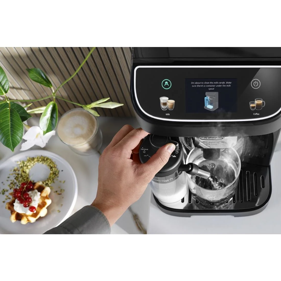 De'Longhi Magnifica Plus Bean to Cup Coffee Machine, ECAM320.60.B - Black - Image 7