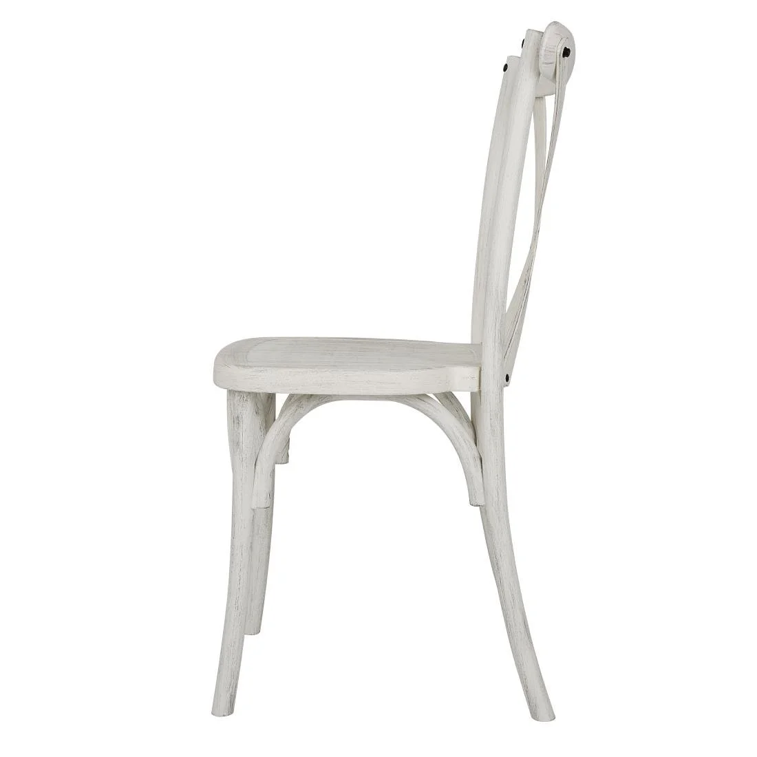 Bolero Manhattan Cross-Back Resin Chairs Limewash (4 Pack) - Image 2