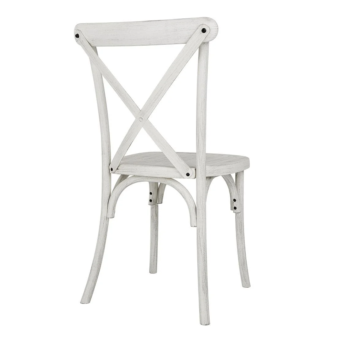 Bolero Manhattan Cross-Back Resin Chairs Limewash (4 Pack) - Image 3