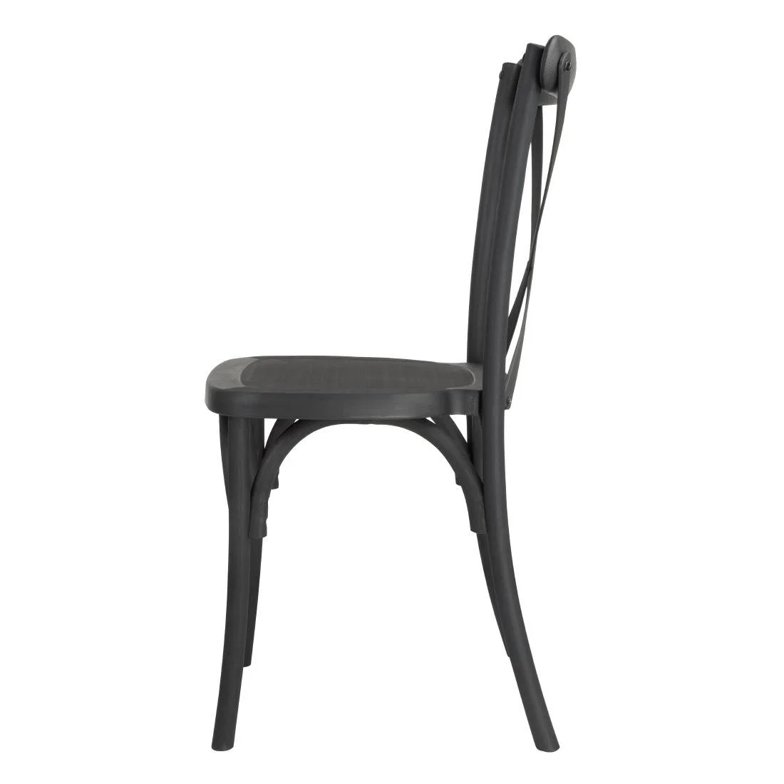 Bolero Manhattan Cross-Back Resin Chairs Black (4 Pack) - Image 2