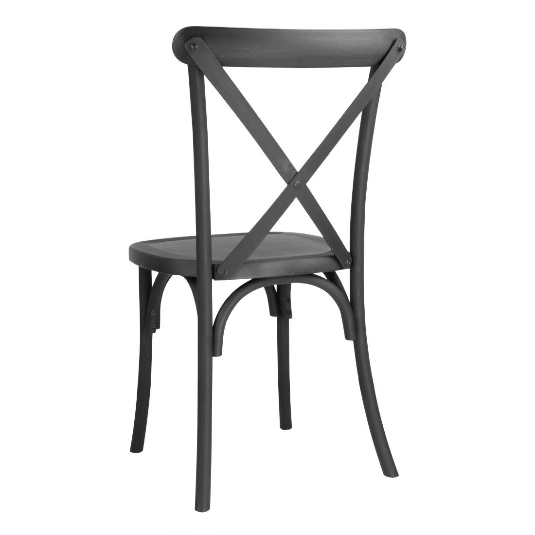 Bolero Manhattan Cross-Back Resin Chairs Black (4 Pack) - Image 3