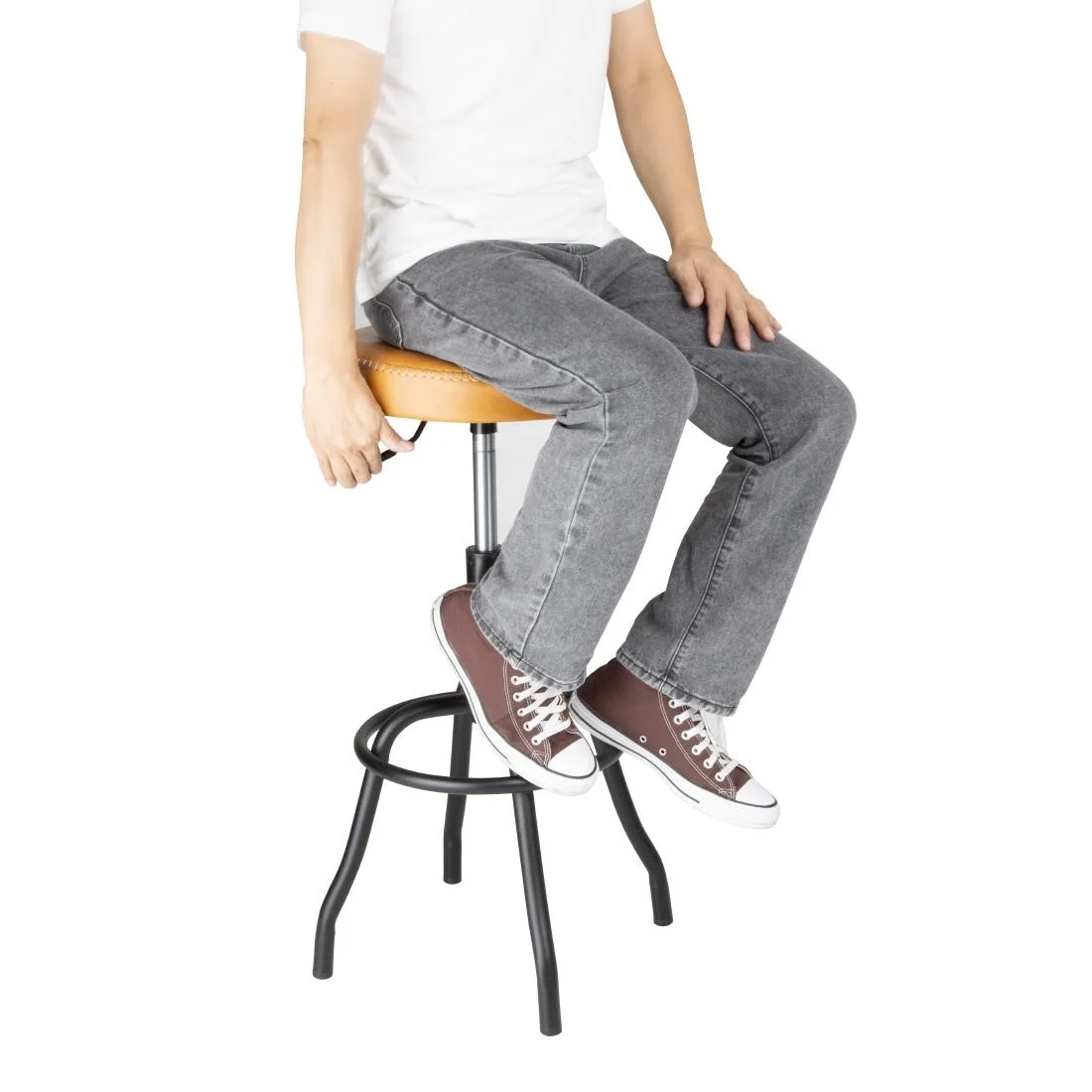 Bolero Brooklyn PU High Bar Stool - Caramel - Image 3