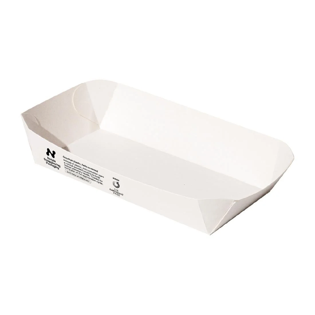 Notpla 8"x5" Rectangular Trays - White (400 Pack)
