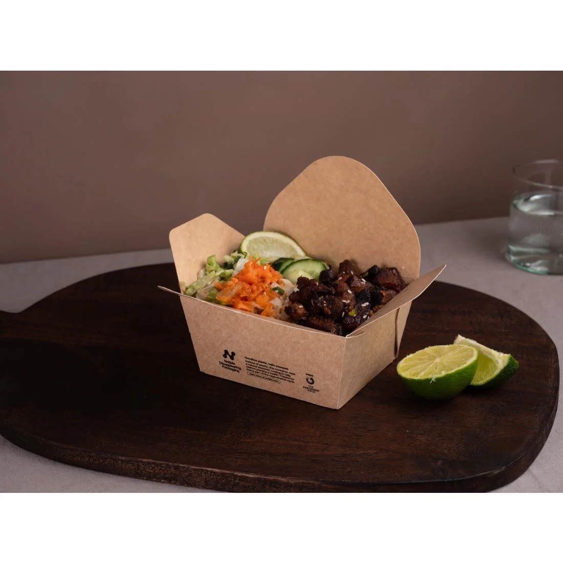 Notpla Small Takeaway Boxes 800ml - Kraft (500 Pack) - Image 2