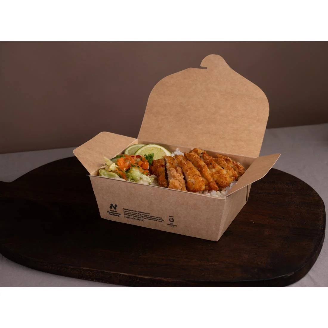 Notpla Medium Takeaway Boxes 1200ml - Kraft (250 Pack) - Image 2