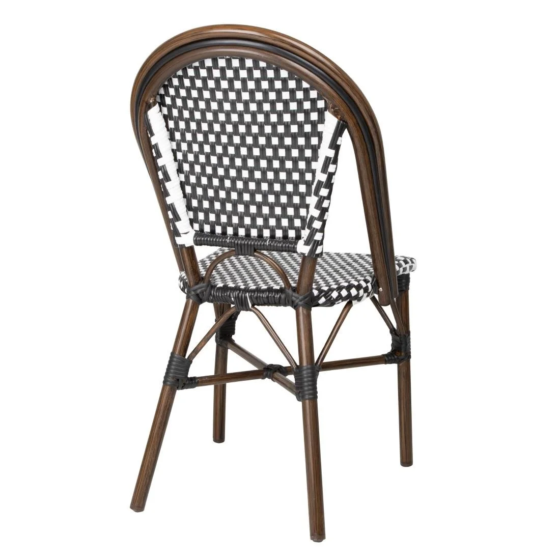 Bolero Parisian Style PE Rattan Chair Black Dot Mix (2 Pack) - Image 3