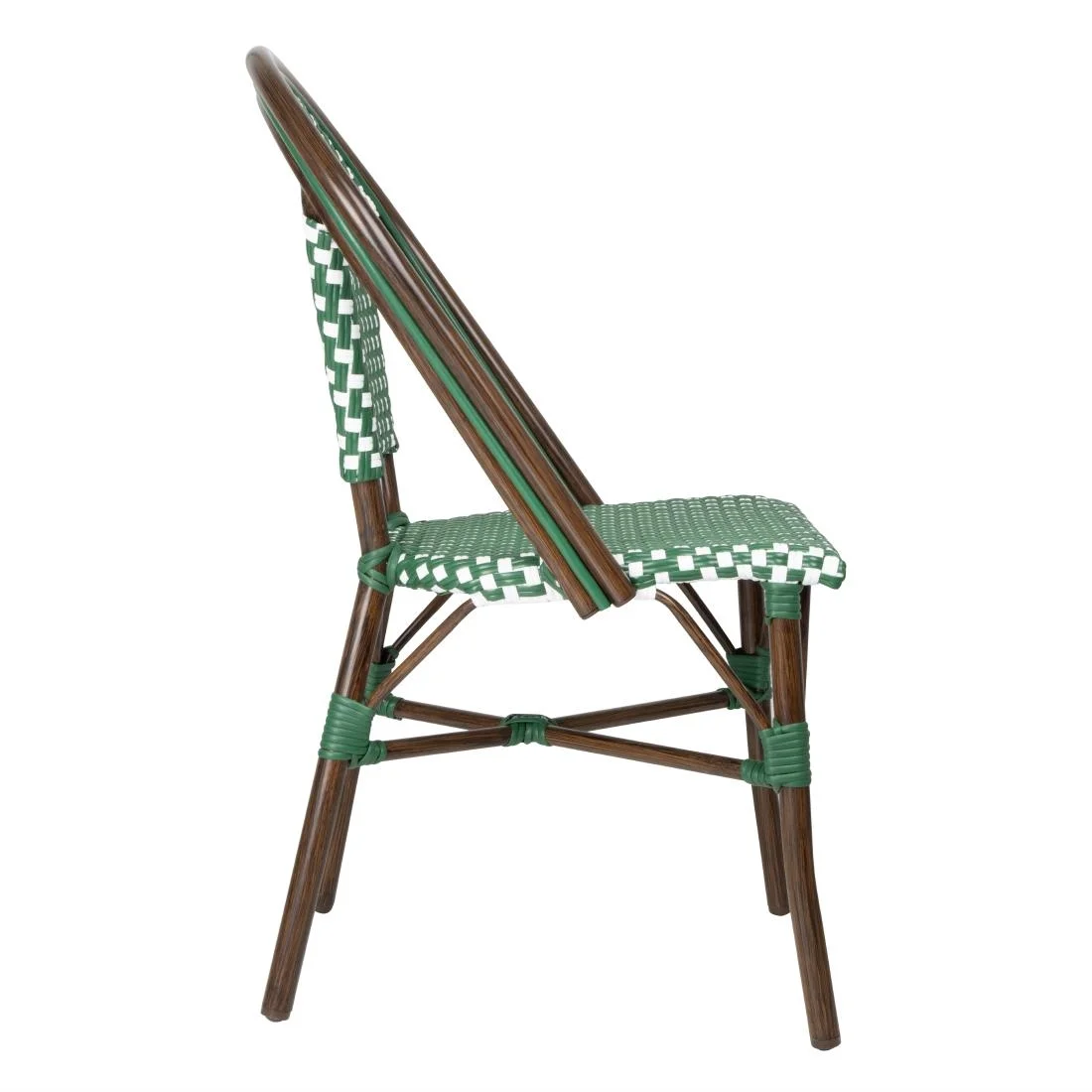 Bolero Parisian Style PE Rattan Chair Green Dot Mix (2 Pack) - Image 2