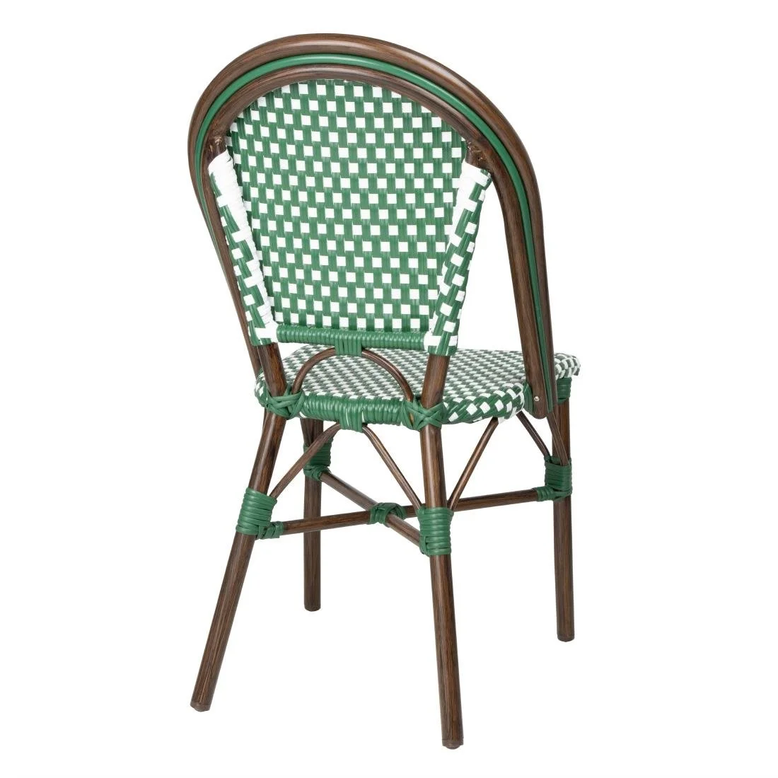 Bolero Parisian Style PE Rattan Chair Green Dot Mix (2 Pack) - Image 3