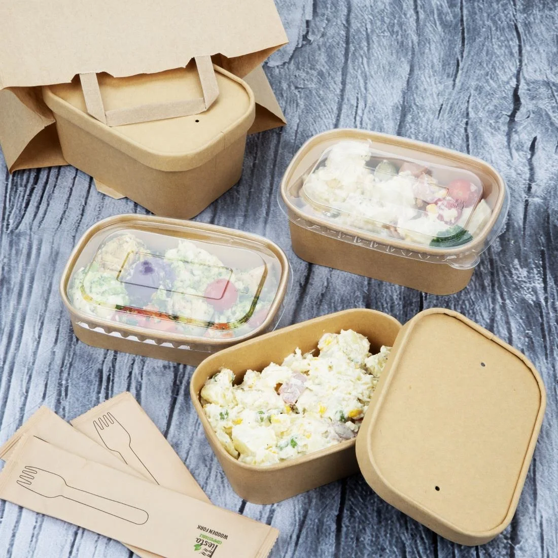 Fiesta Recyclable PET Lids for Rectangular Containers (300 Pack) - Image 6