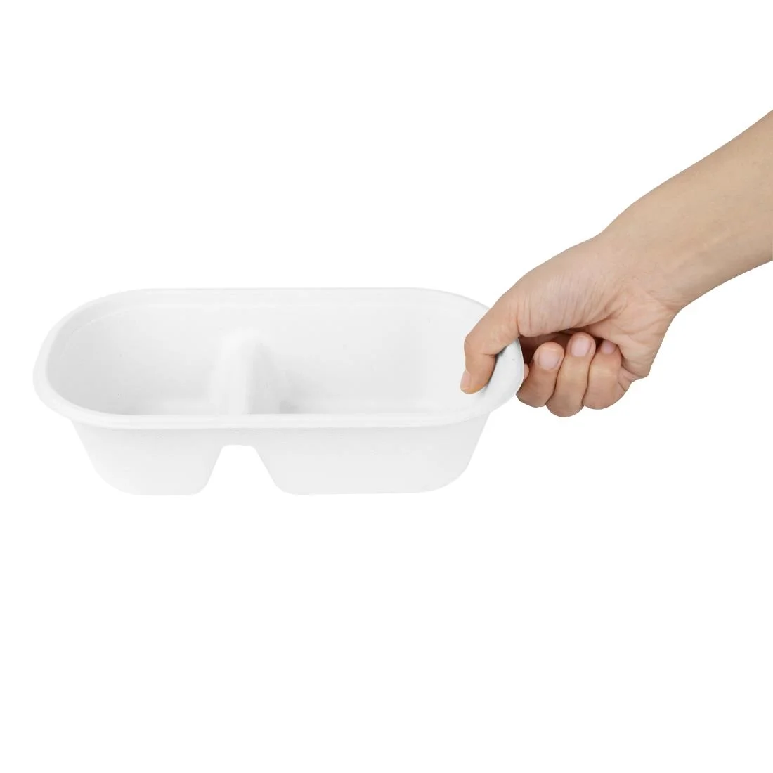 Fiesta Compostable Bagasse Oval 2-Compartment Container 900ml (100 Pack) - Image 5