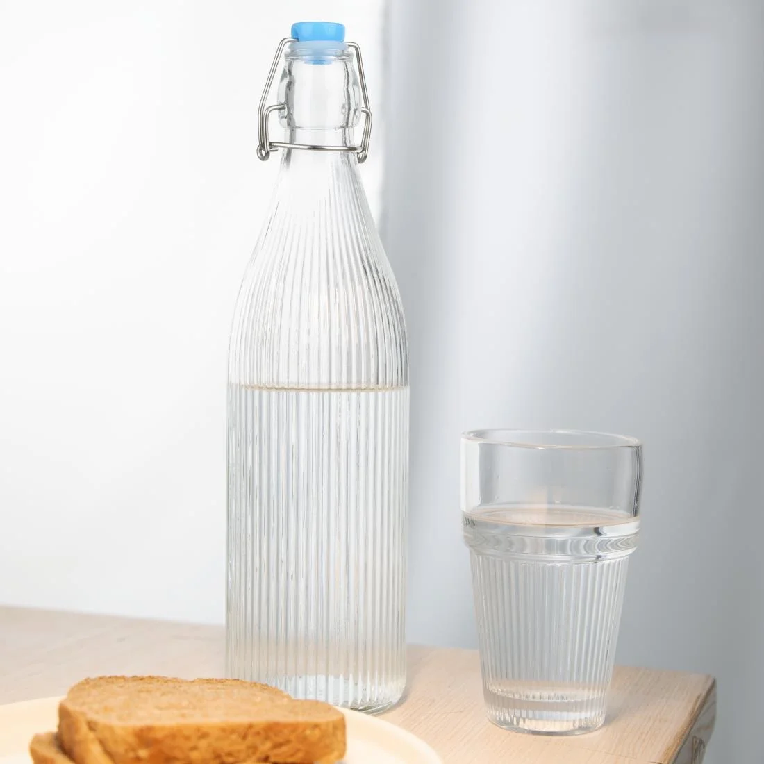 Olympia Ridged Swing Top Water Bottles 1Ltr (6 Pack) - Image 5