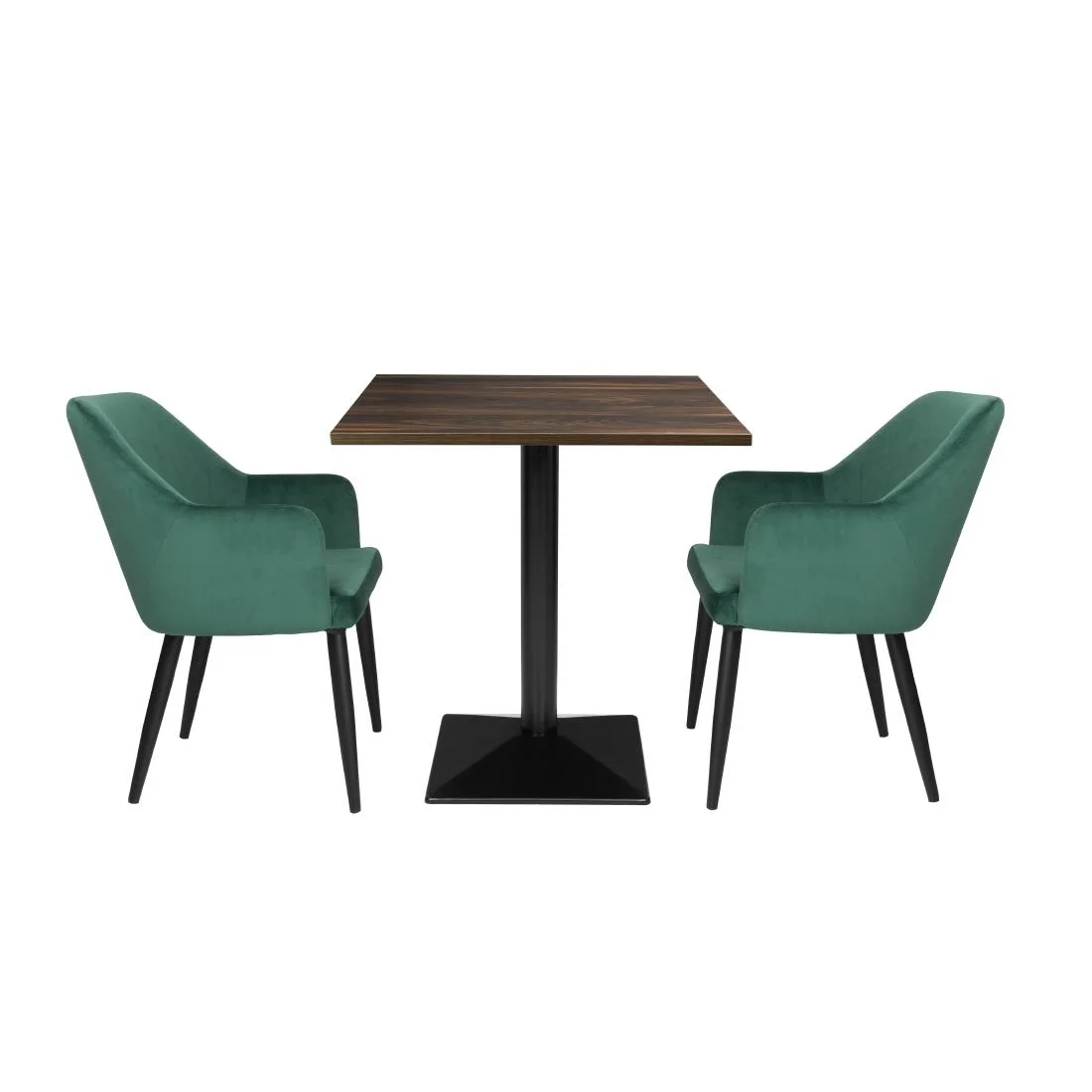Bolero Complete Table Square Dark Wood Effect 700mm - Image 5
