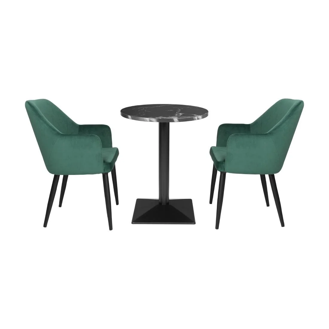 Bolero Complete Table Round Black Stone Effect 600mm - Image 5