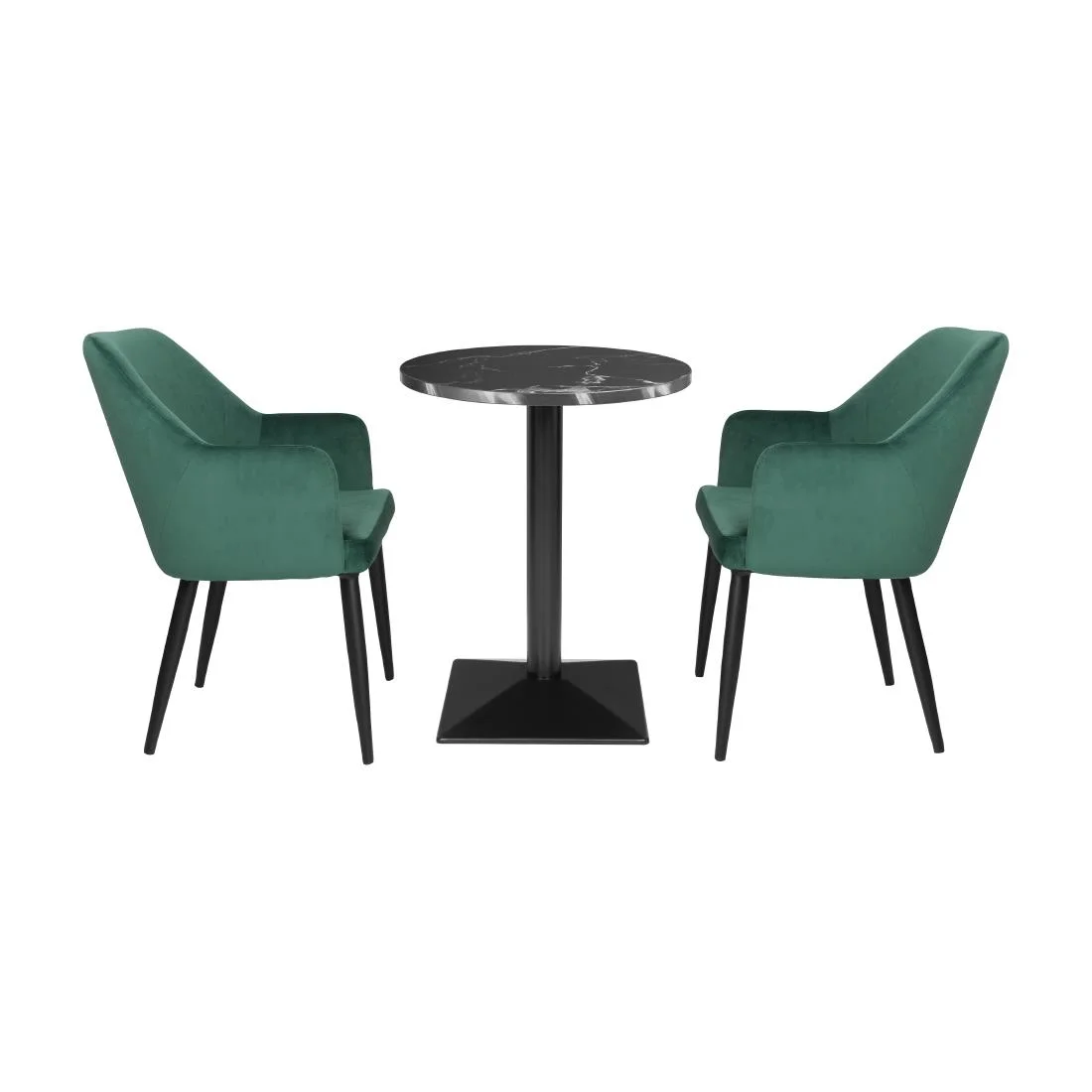 Bolero Complete Table Round Black Stone Effect 600mm - Image 5