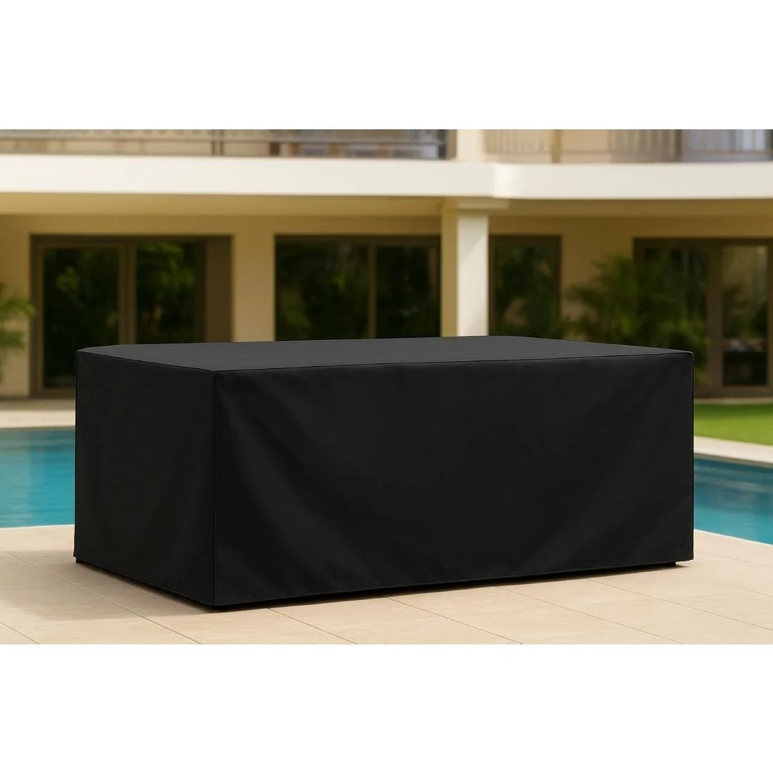 Bolero Rectangular Outdoor Chair & Table Cover Black 3100x1500mm - Image 2